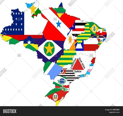brazil states flag map